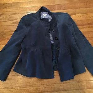 Chace blue brushed cotton cropped jacket sz 8